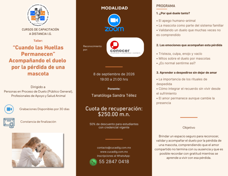 Taller: Acompañando el duelo por la pérdida de una mascota